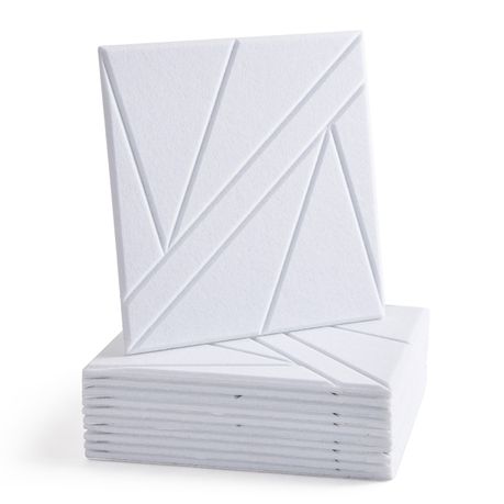 White Self-Adhesive Acoustic Felt Panels | 12-Pack | 30 × 30 cm