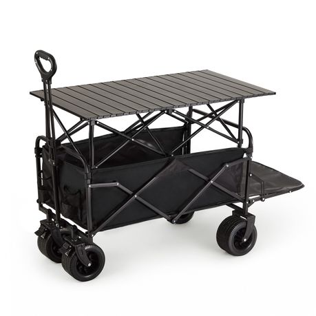 Folding Camping Wagon with Roll-Top Table | 120L