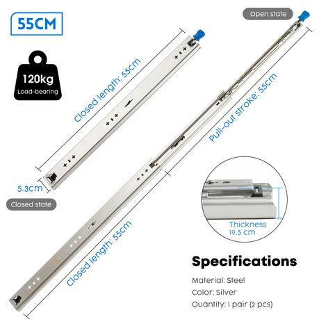 Heavy Duty Locking Bakkie Drawer Slides- Tool Storage 2Pc
