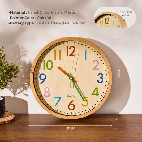 Modern Decorative Wall Clock 30cm - Colourful