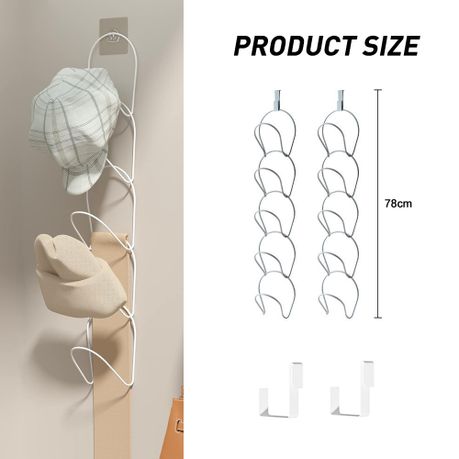 Over-Door Hat & Bag Rack Organiser - 2 Pack