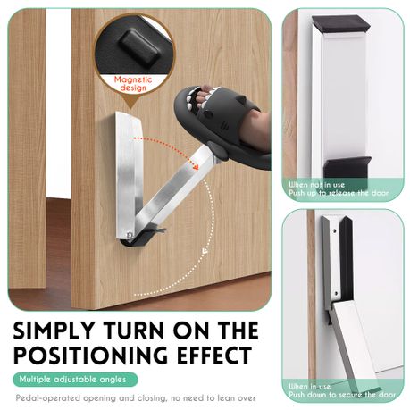 Silver Stainless Steel Door Stopper - Set of 2