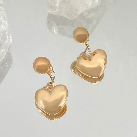 Gold Hypoallergenic Heart Stud Earrings