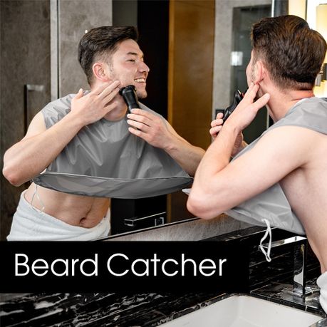 Beard Bib Apron with Shoulder Coverage - Grey
