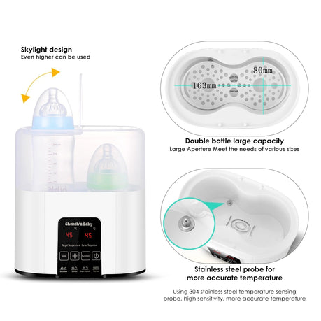 Smart Baby Bottle Warmer Dual Capacity Steam Steriliser