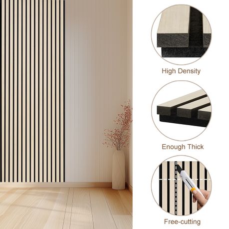 3D Oak Wood Slat Wall Panel - DIY Acoustic Wall Art Décor