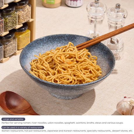 Ceramic Ramen Bowls with Chopsticks - 2 Pack