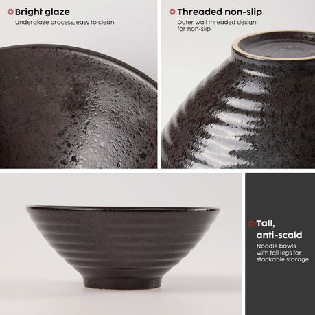 20cm Ceramic Ramen Bowl - 2 Pack