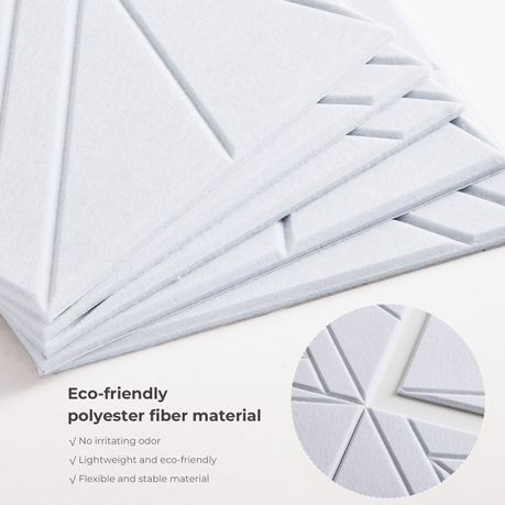 White Self-Adhesive Acoustic Felt Panels | 12-Pack | 30 × 30 cm