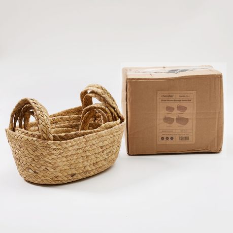 Chenshia 4Pc Straw Handwoven Storage Basket Set