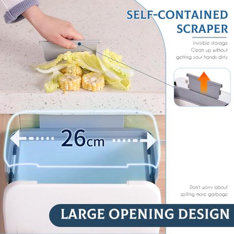 9 Litre Hanging Kitchen Trash Can with Lid & 100 Waste Bags