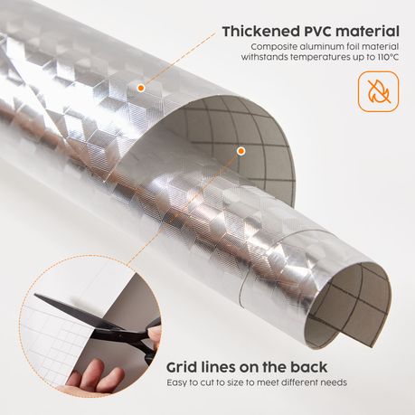 Waterproof Backsplash Shelf & Wall Liner - Cubed Design