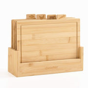 5-Piece Bamboo Chopping Board Set with Stand