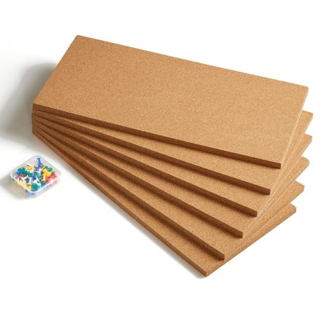 Self-Adhesive Cork Sheets Thick DIY Craft Board - 6-Pack
