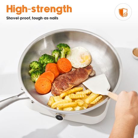 304 Stainless Steel Tri-Ply Frying Pan - 28cm