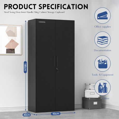 Chenshia Steel Office Filing Cabinet-Swing Door Document Locker Safe-185cm