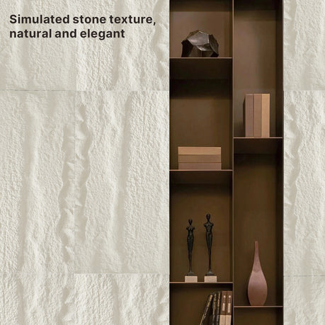 10-Pack 3D Stone-Like Wall Panel Accent Wall Tiles Rock Decor - White