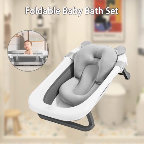 Foldable Portable Baby Bath Set with Cushion