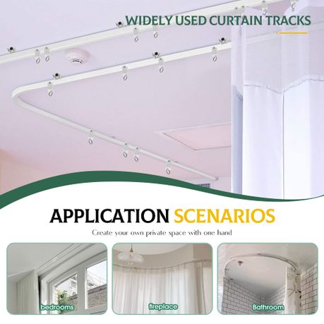 3M Flexible Bendable Curtain Rail Track - White
