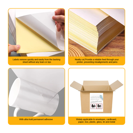 Chenshia 1UP Label Sheet Paper - 1Up Label Self Adhesive A4 Size - 1000 Pack