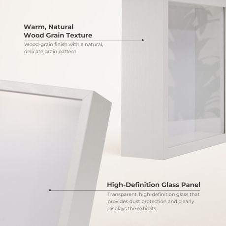White 20cm Shadow Box Frame - 3D Deep Display Case (2 Pack)
