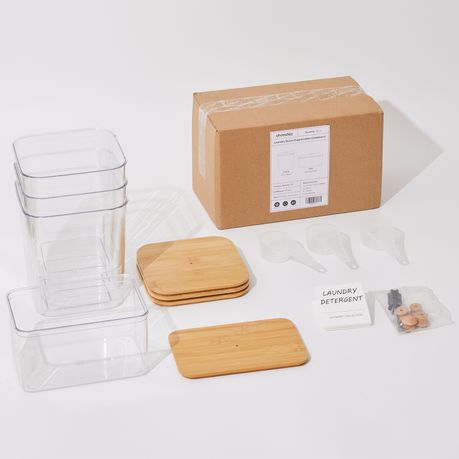 Laundry Pods Dispenser 4-Piece Container Set - Powder Detergent Box