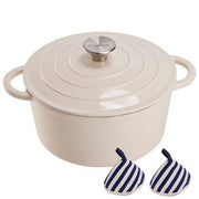Chenshia 2.7L Enameled Dutch Oven Safe Casserole Non Stick Cast Iron Pot