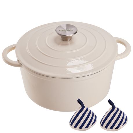 Chenshia 2.7L Enameled Dutch Oven Safe Casserole Non Stick Cast Iron Pot