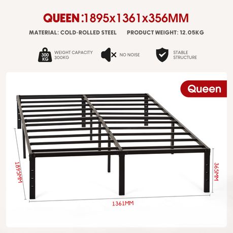 Metal Bed Frame - Heavy Duty Base - Single Size