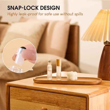 10ml Bamboo Travel Bottles Refillable Glass Roller Set