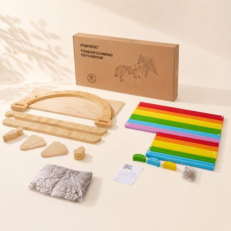 Montessori Wooden Climbing Set - Indoor Toddler Gym
