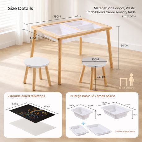 Wooden Kids Sensory Activity Table Set