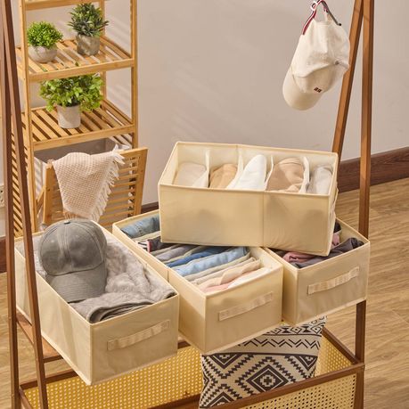 4-Pack Wardrobe Clothes Organisers with Dividers