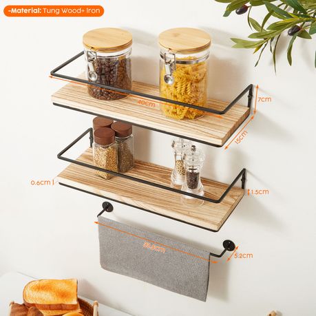Rustic Wood Floating Shelf Set