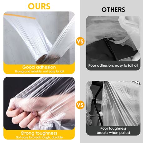 Masking Film Paint Cover Pre-Taped Plastic Drop Cloth - Furniture Protector Covers