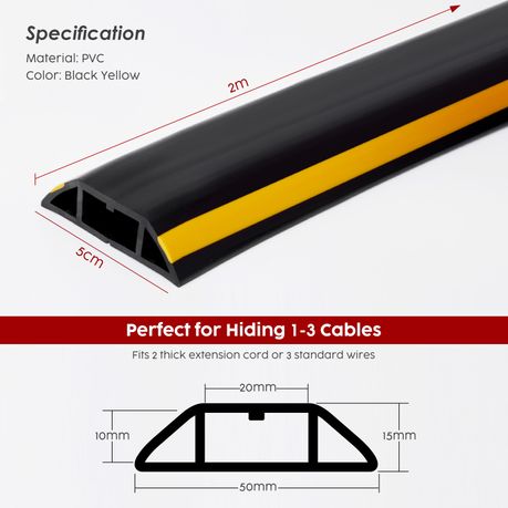 Floor Cable Cover Protector Soft PVC Cord Management Wire Runner