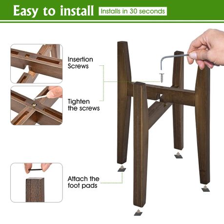 Adjustable Bamboo Plant Stand -18-30cm Pots