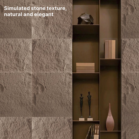 10-Pack 3D Stone-Like Wall Panel Accent Wall Tiles Rock Decor - Charcoal Grey