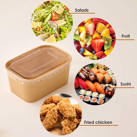 30Pc Kraft Paper Food Containers