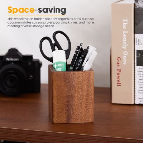 Chenshia Walnut Wood Desk Organizer - Square