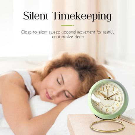 Elegant Vintage Analog Non-Ticking Alarm Clock