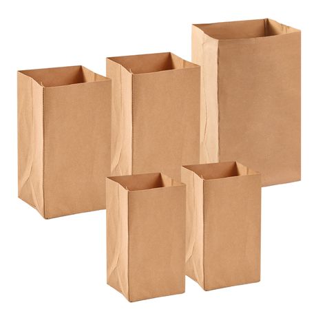 5Pc Washable Kraft Paper Storage Bags