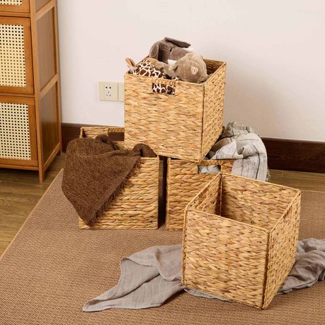 Hyacinth Woven Storage Baskets - 4 Pack