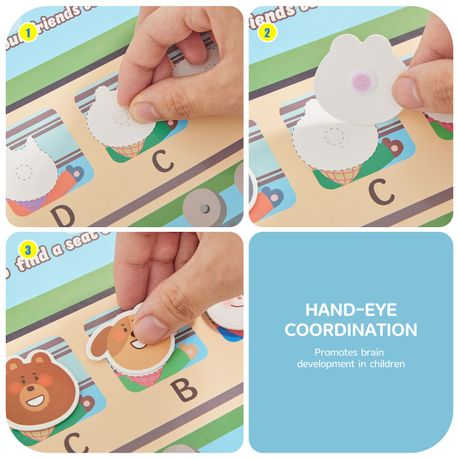 Kids Montessori Picture & Puzzle Sticker Quiet Book - Around The World