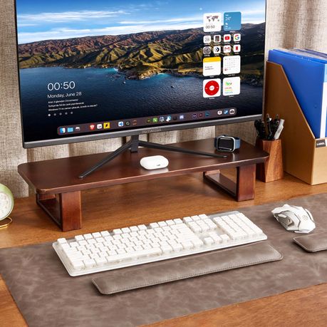 Chenshia Ergonomic Wood Desktop Computer Monitor Riser Stand Laptop Stand