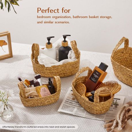 Chenshia 4Pc Straw Handwoven Storage Basket Set