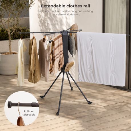 Black Extendable Clothes Drying Rack