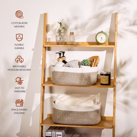 Chenshia 5-Piece Cotton Woven Storage Organiser Bins
