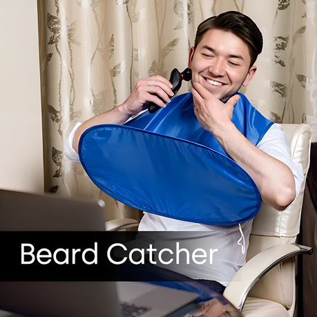 Beard Bib Apron with Shoulder Coverage - Blue