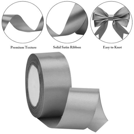 Grey Satin Ribbon Set (25 mm × 22 m)